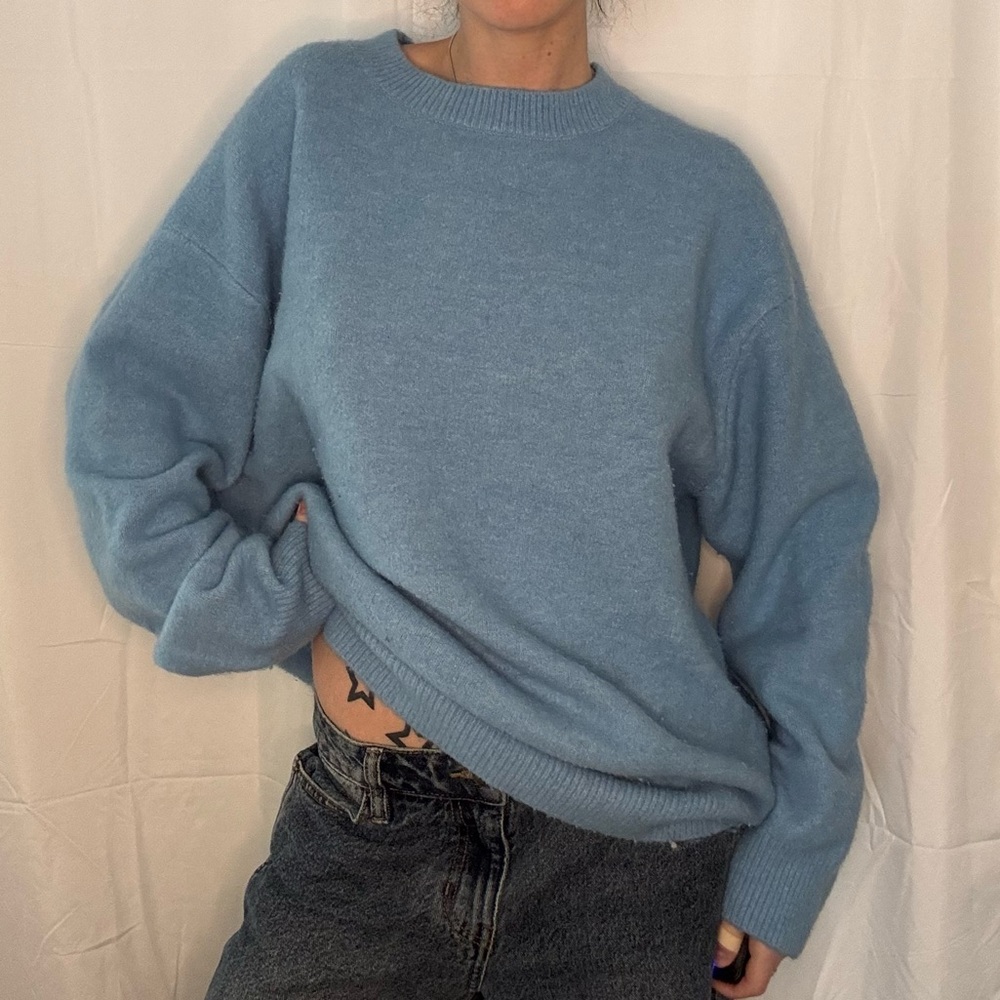 Women's Blue Oversized Sweater